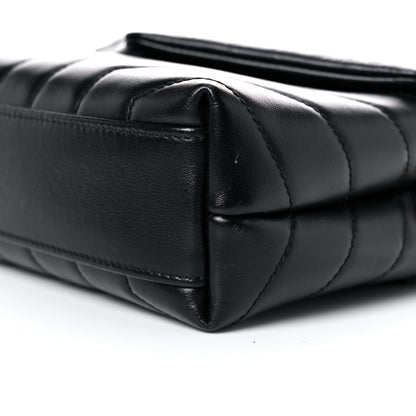 Saint Laurent Calfskin Y Quilted Monogram Toy Loulou Crossbody Bag Black 10 of 12
