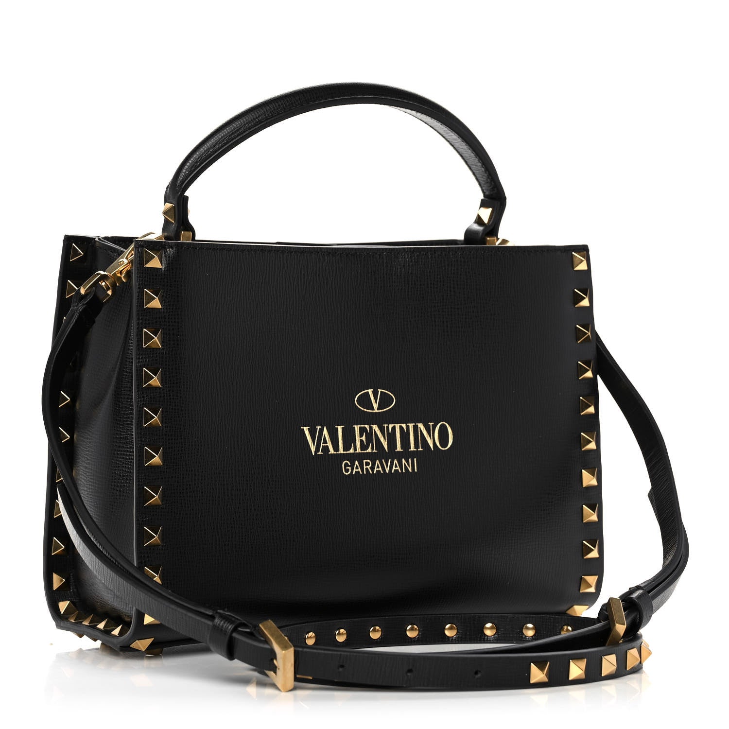 Valentino Garavani Vitello Small Rockstud Alcove Top-Handle Bag Black 3 of 12