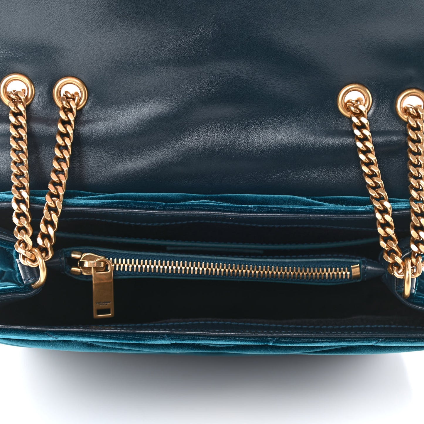 Velvet Y Quilted Monogram Small Loulou Chain Satchel Dark Ottanio
