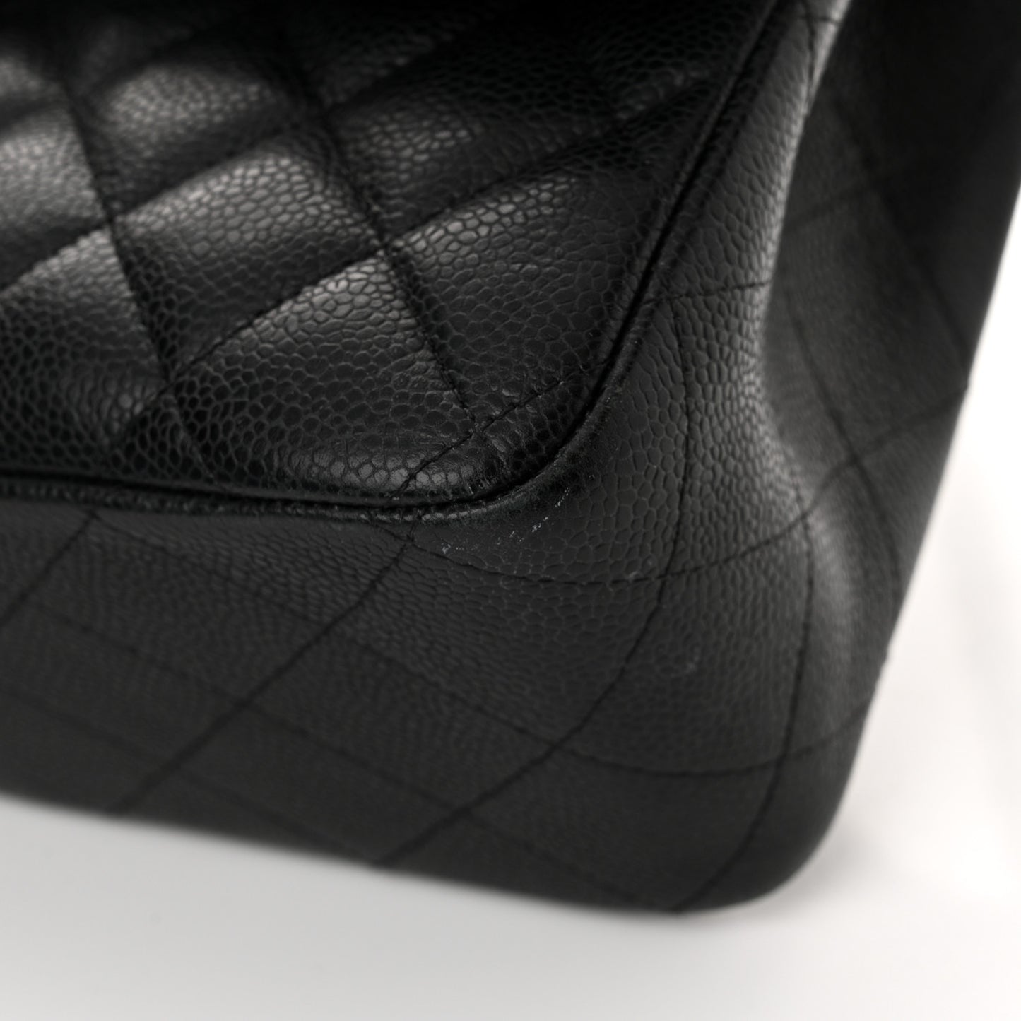 Caviar Quilted Jumbo Double Flap Black