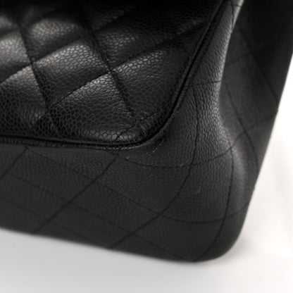 Chanel Caviar Quilted Jumbo Double Flap Black 17 of 21