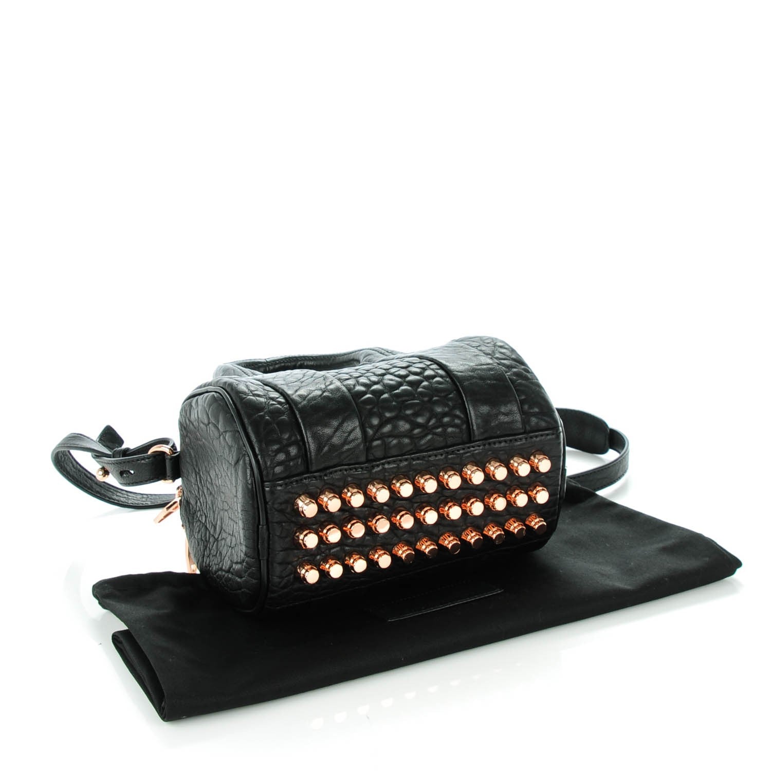Alexander Wang Pebbled Lambskin Mini Rockie Black Rose Gold Hardware 4 of 8