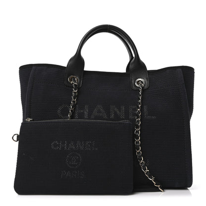 Chanel Mixed Fibers Small Deauville Tote Black 3 of 12