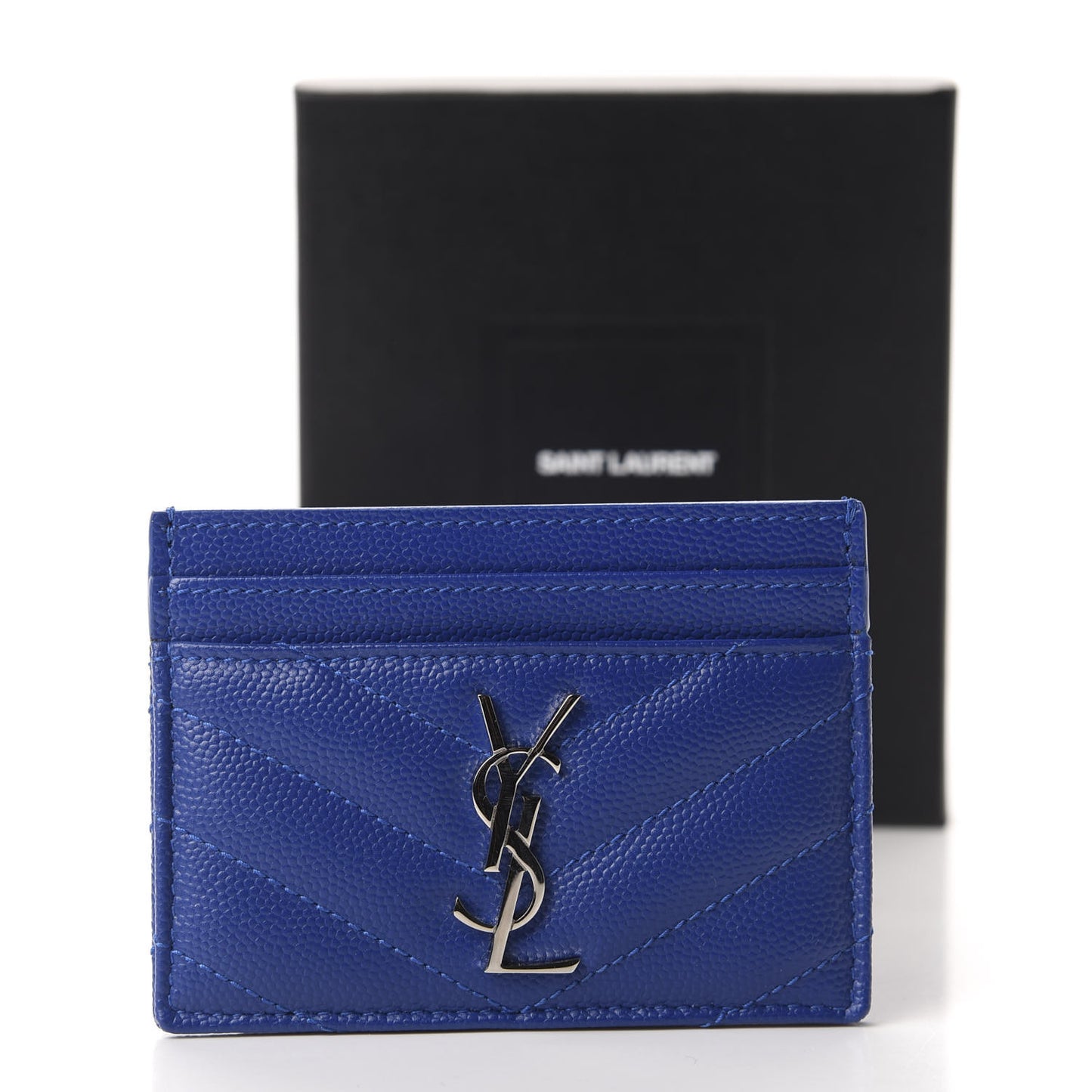 Grain De Poudre Matelasse Credit Card Case Blue Majorelle