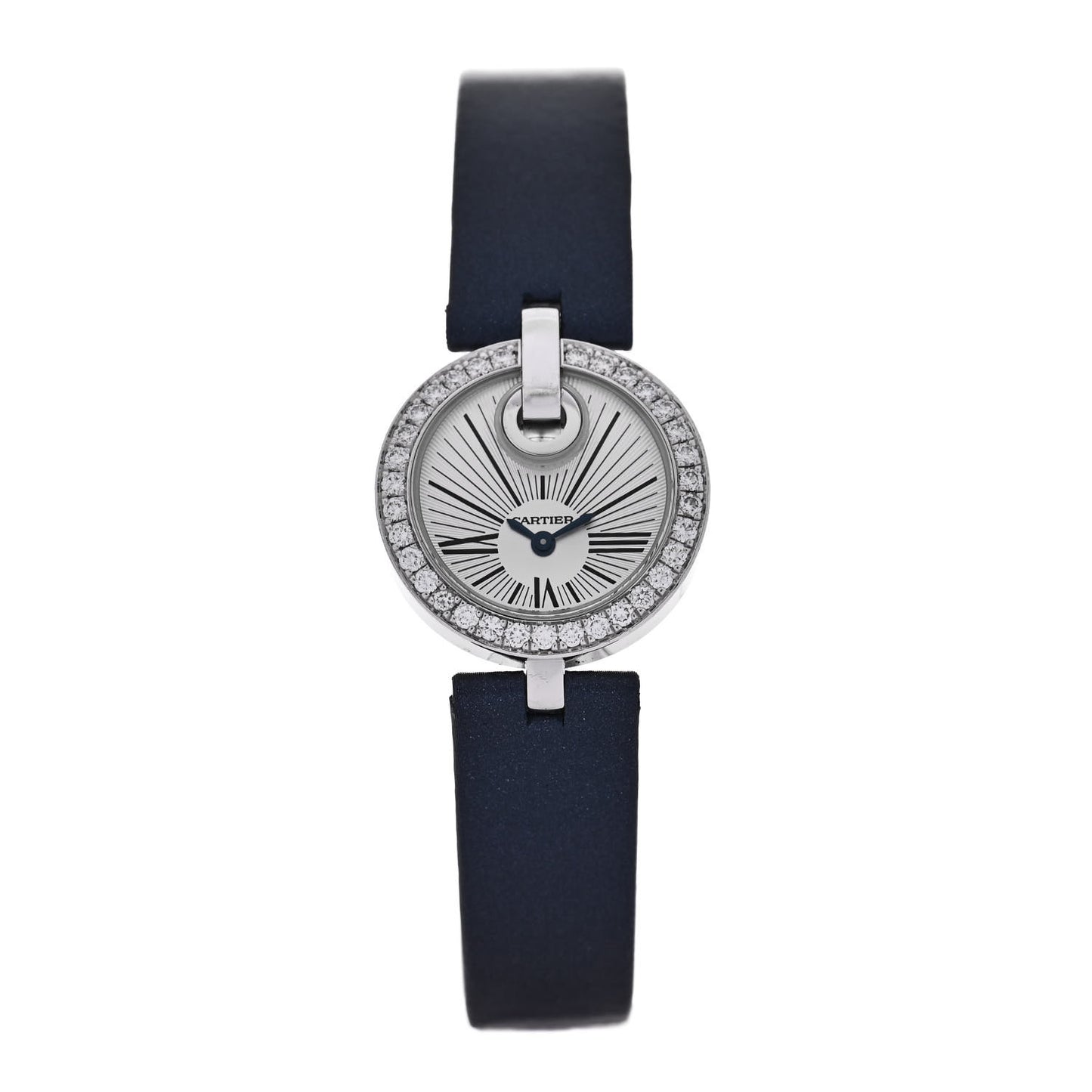 18K White Gold Satin Diamond Bezel 27mm Captive De Cartier Quartz Watch