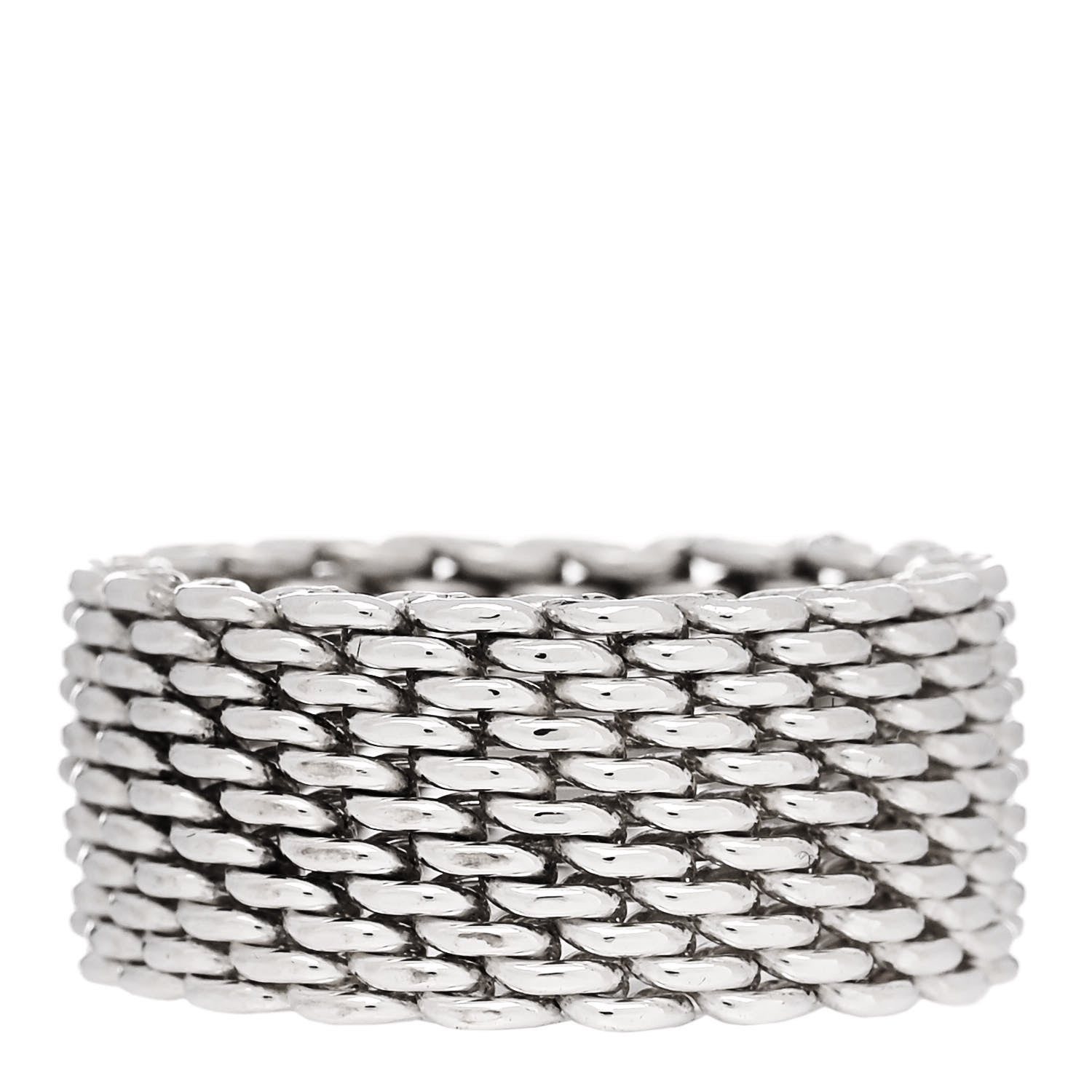 Tiffany Sterling Silver Somerset Mesh Ring 54 7 1 of 4