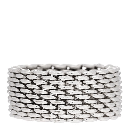 Tiffany Sterling Silver Somerset Mesh Ring 54 7 1 of 4