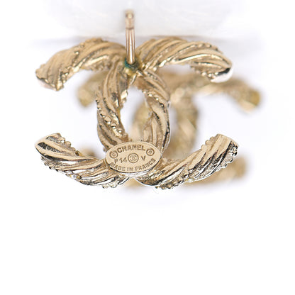 Chanel Crystal Twisted CC Earrings Gold 3 of 5