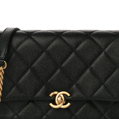 Chanel Shiny Caviar Quilted Small Chain Melody Flap Black 7 of 10
