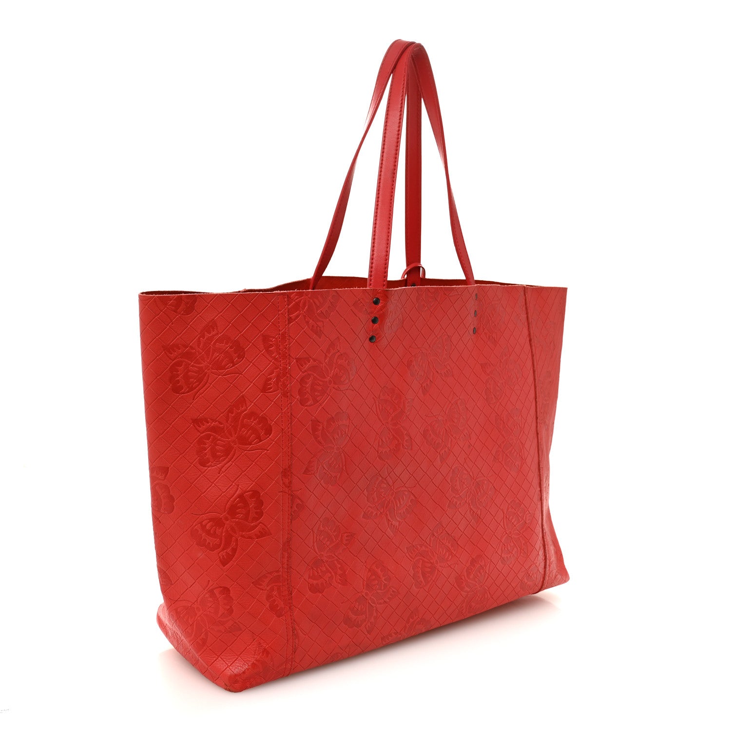 Bottega Veneta Nappa Intrecciomirage Butterfly Tote Red 3 of 12