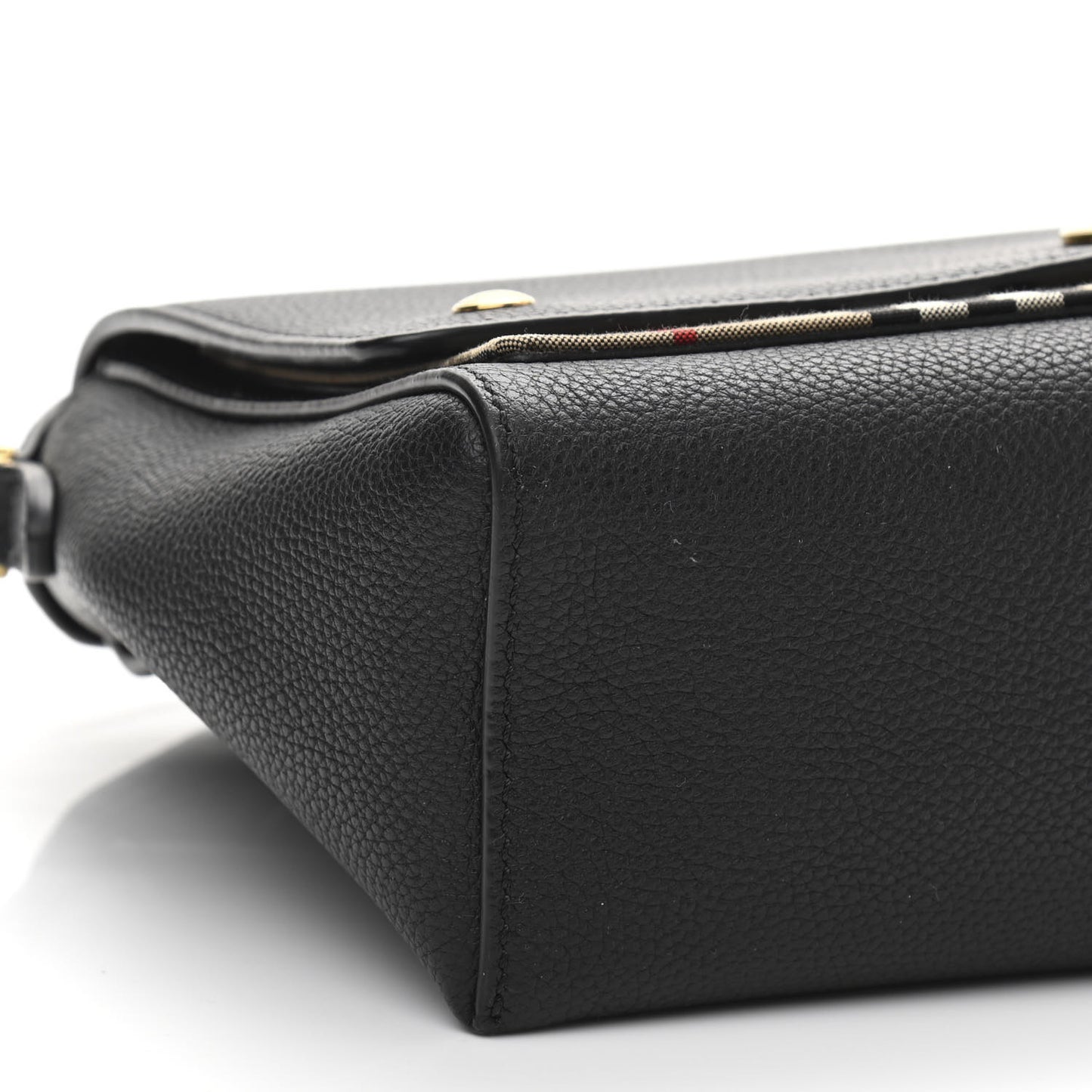 Grainy Calfskin Vintage Check Note Crossbody Bag Black