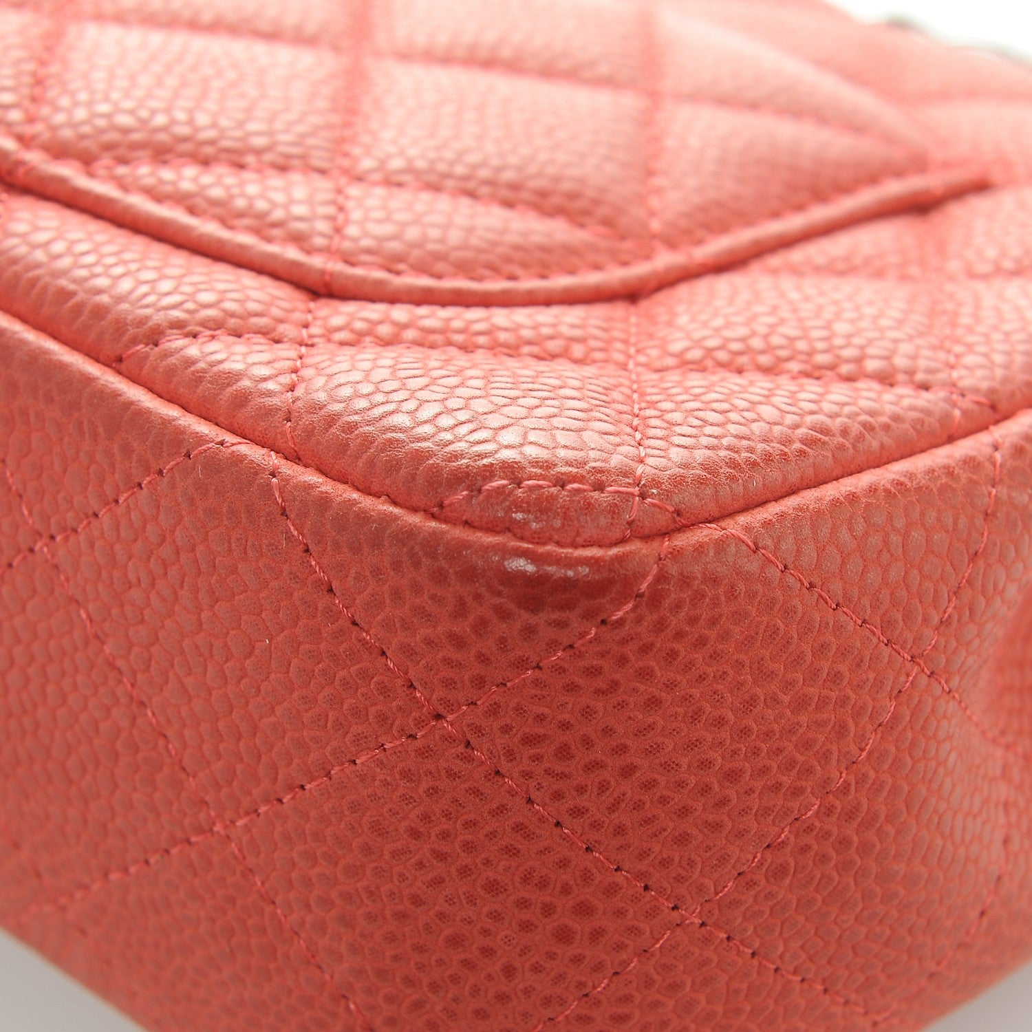 Chanel Caviar Quilted Mini Rectangular Flap Coral 12 of 12