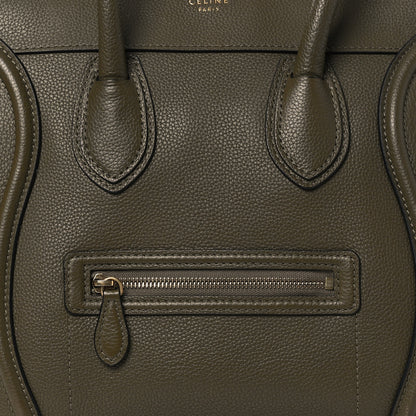Celine Drummed Calfskin Mini Luggage Souris 8 of 11