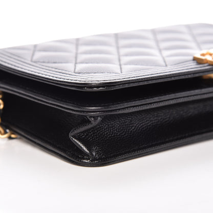 Chanel Caviar Quilted Boy Wallet On Chain WOC Black 5 of 12
