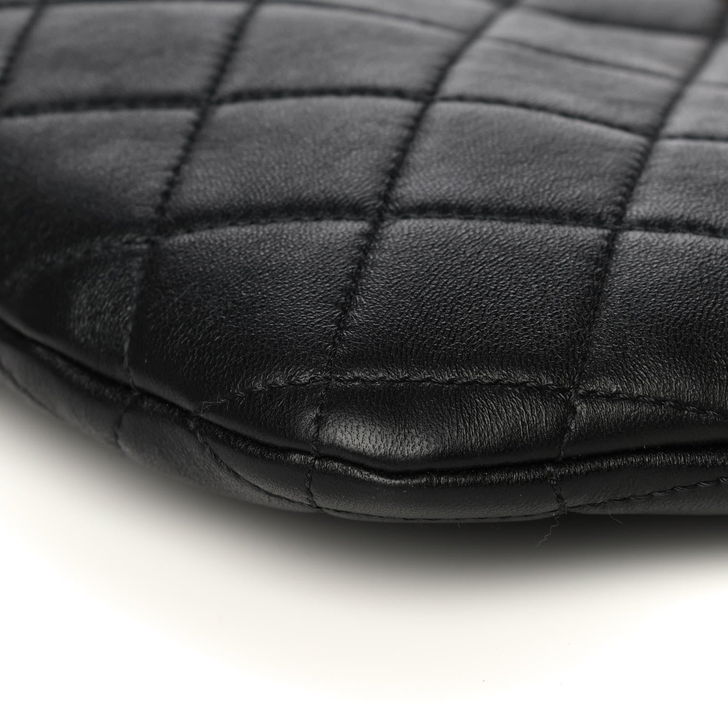 Chanel Lambskin Quilted Pearl Crown Clutch Bag Black 11 of 12