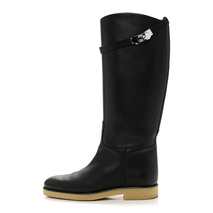 Hermes Calfskin Faustine Boots 40 Black 1 of 8