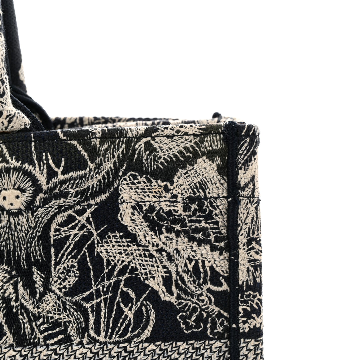 Canvas Embroidered Medium Dioriviera Toile De Jouy Reverse Book Tote Blue