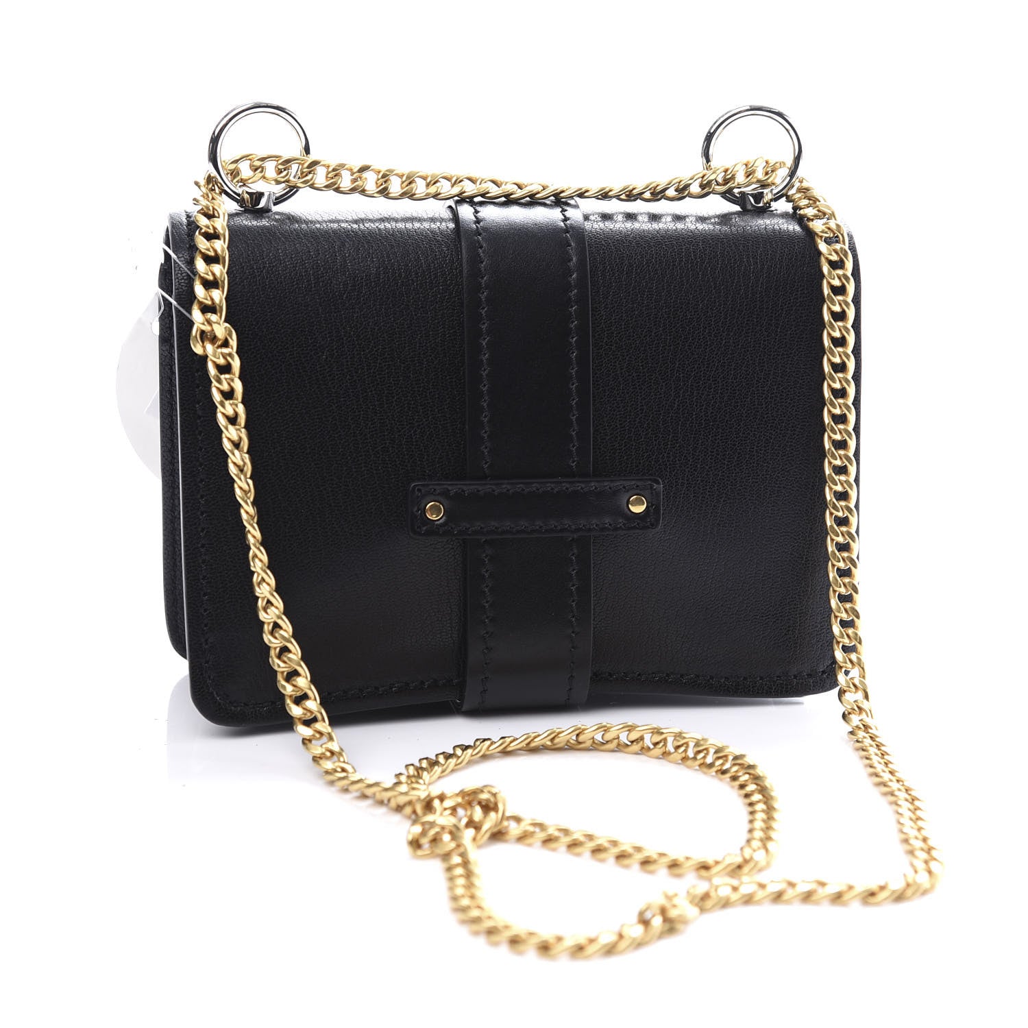 Chloe Shiny Goatskin Calfskin Mini Aby Chain Shoulder Bag Black 2 of 11