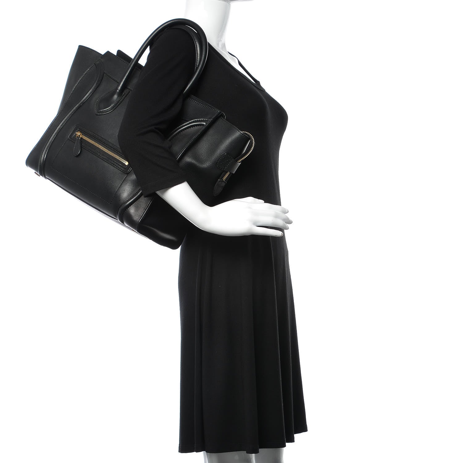 Celine Smooth Calfskin Mini Luggage Black 2 of 8