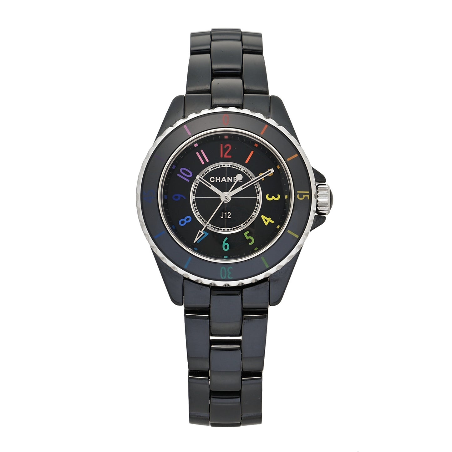 Stainless Steel Ceramic 33mm J12 Electro Quartz Watch Black