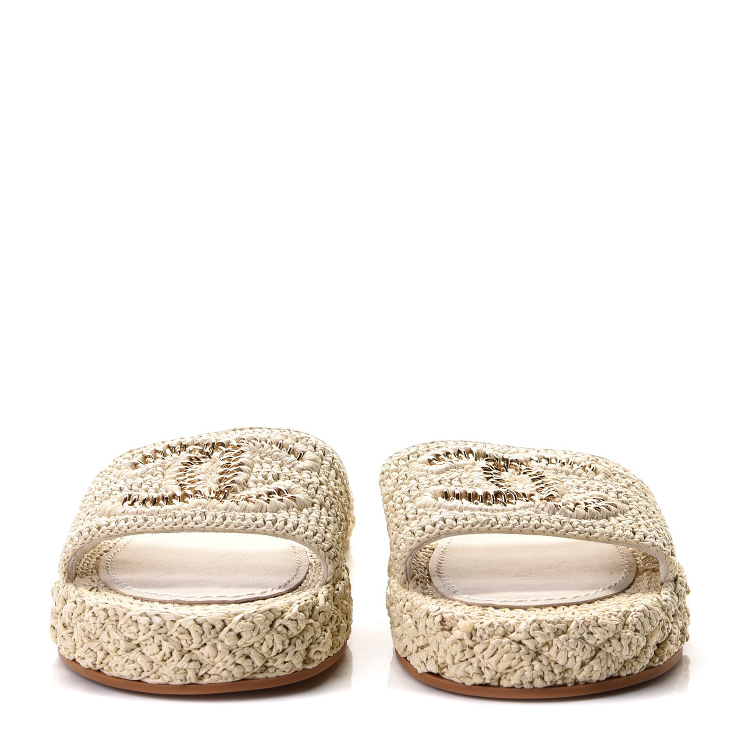 Raffia CC Espadrille Slip On Sandals 37 Beige
