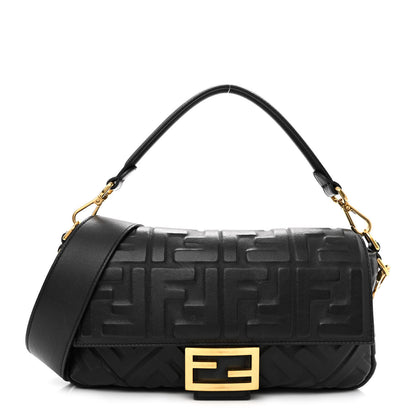 Fendi Nappa FF 1974 Embossed Baguette Black 1 of 14