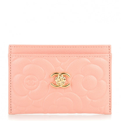 Chanel Caviar Camellia Embossed Card Holder Nude 1 of 8