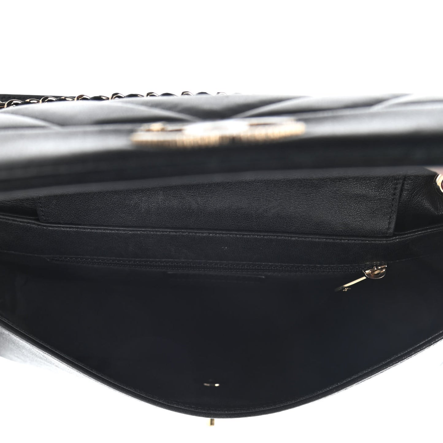 Sheepskin Chevron Quilted Medium Vintage Mademoiselle Flap Black