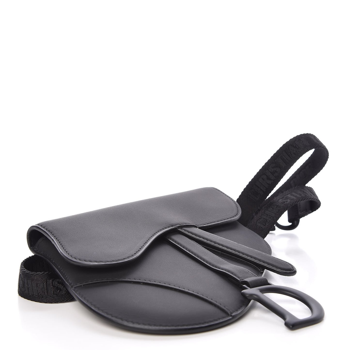 Ultra Matte Calfskin Saddle Belt Bag Black