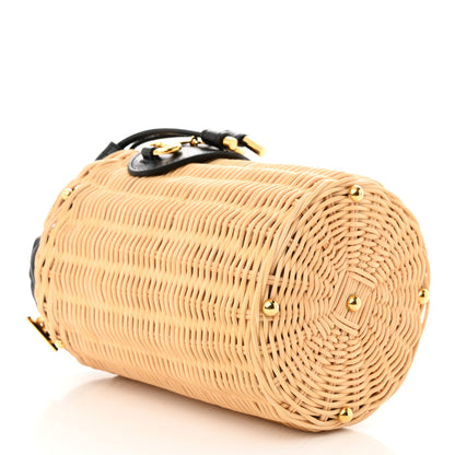Gucci Wicker Horsebit 1955 Bucket Bag Natural Black 4 of 10