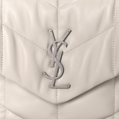 Saint Laurent Lambskin Quilted Small Loulou Puffer Monogram Chain Satchel Blanc Vintage 15 of 15