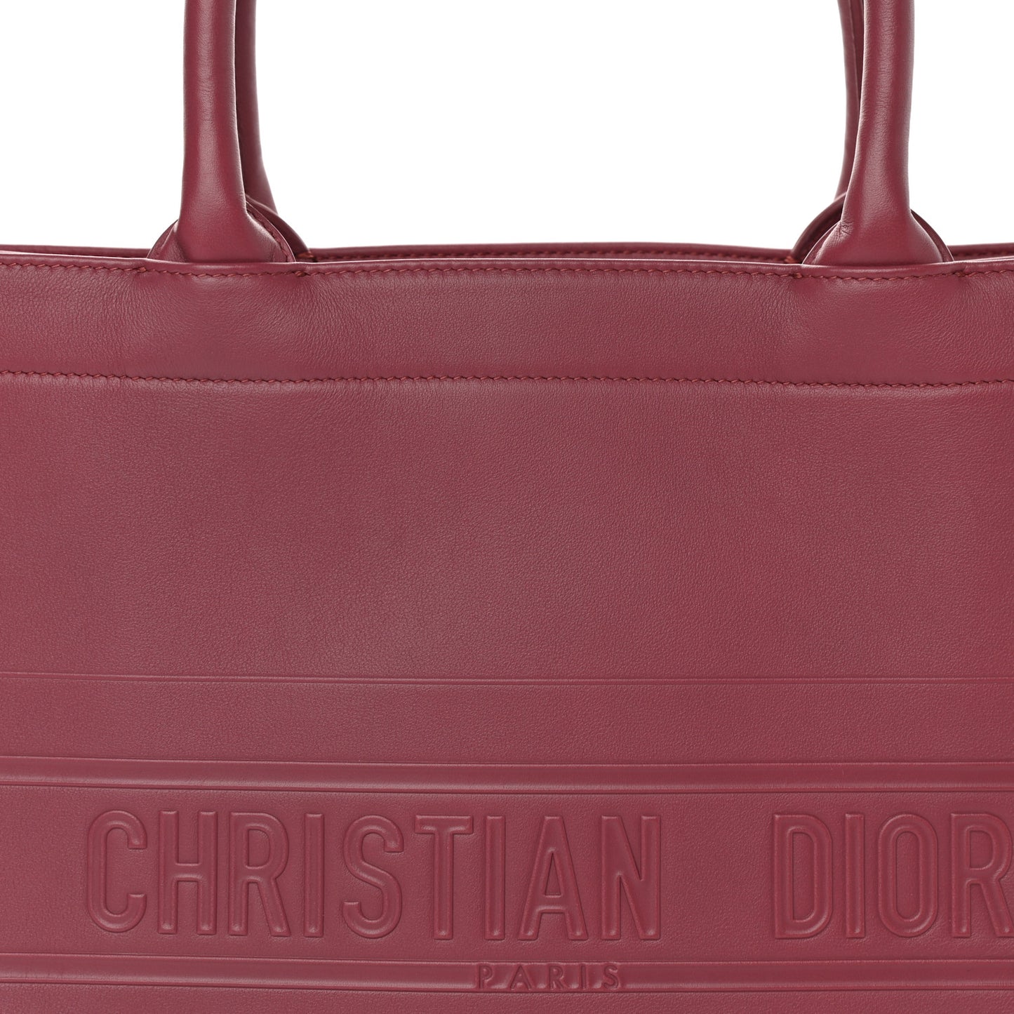Calfskin Embossed Medium Book Tote Red