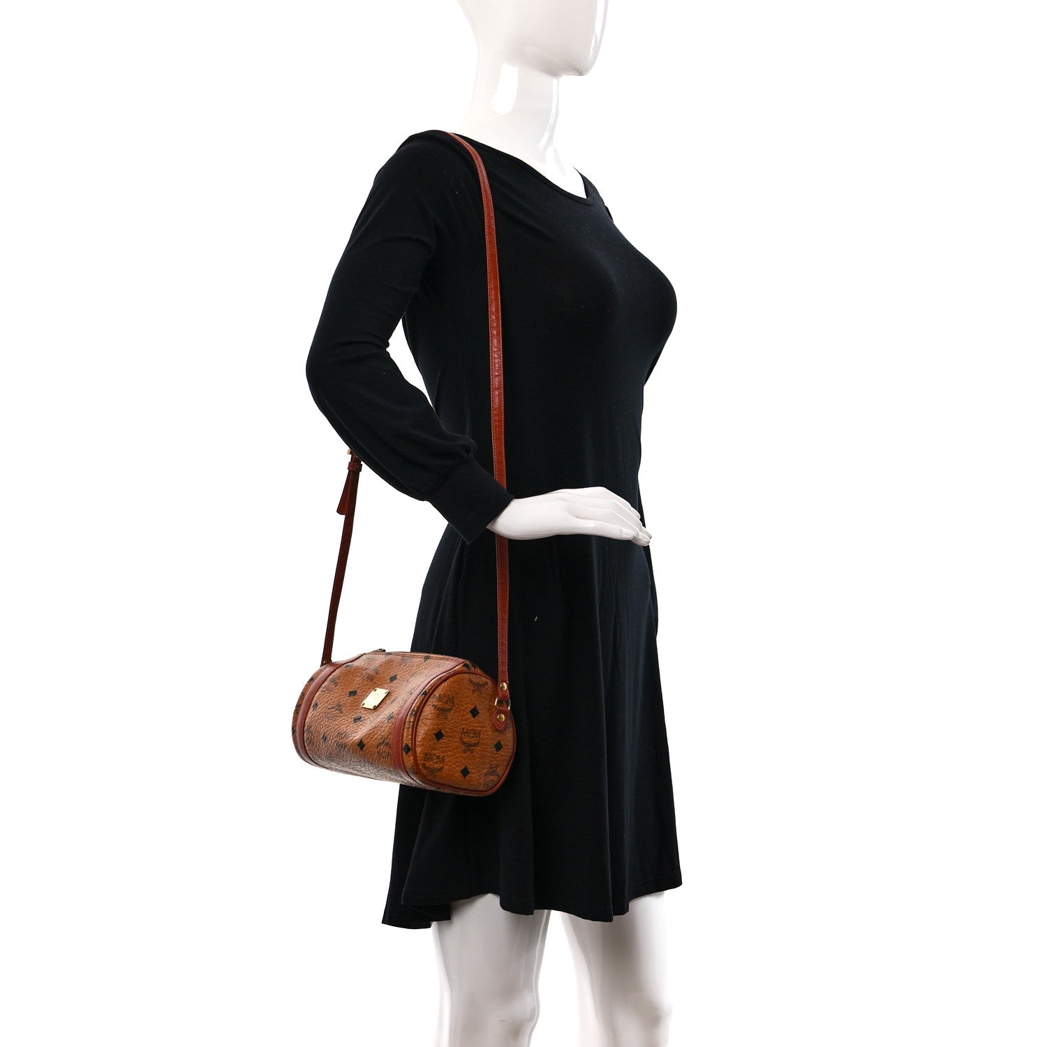MCM Visetos Barrel Bag Cognac 2 of 10