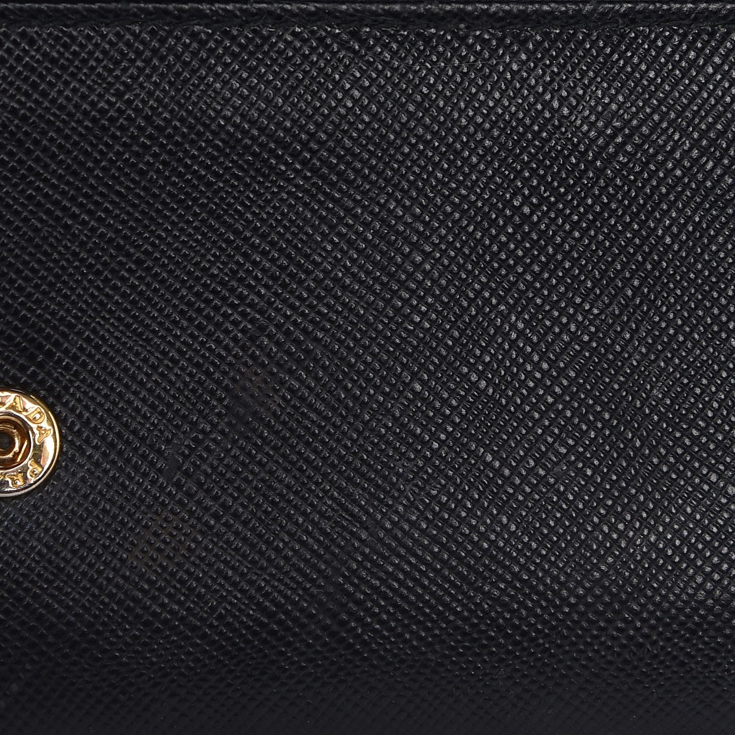 Prada Saffiano Metal Oro Chain Wallet Black 8 of 12