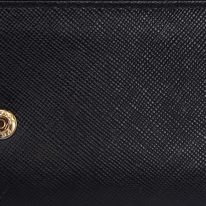 Prada Saffiano Metal Oro Chain Wallet Black 8 of 12
