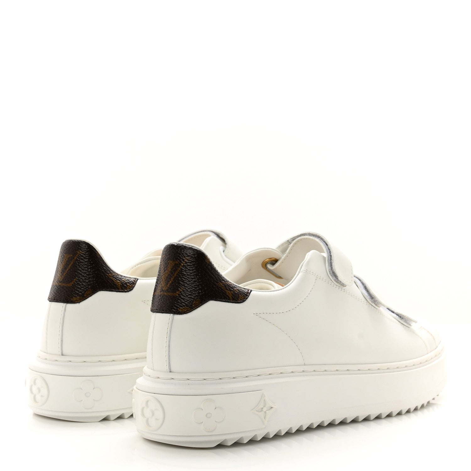 Louis Vuitton Lambskin Monogram Time Out Sneakers 39 White 4 of 8