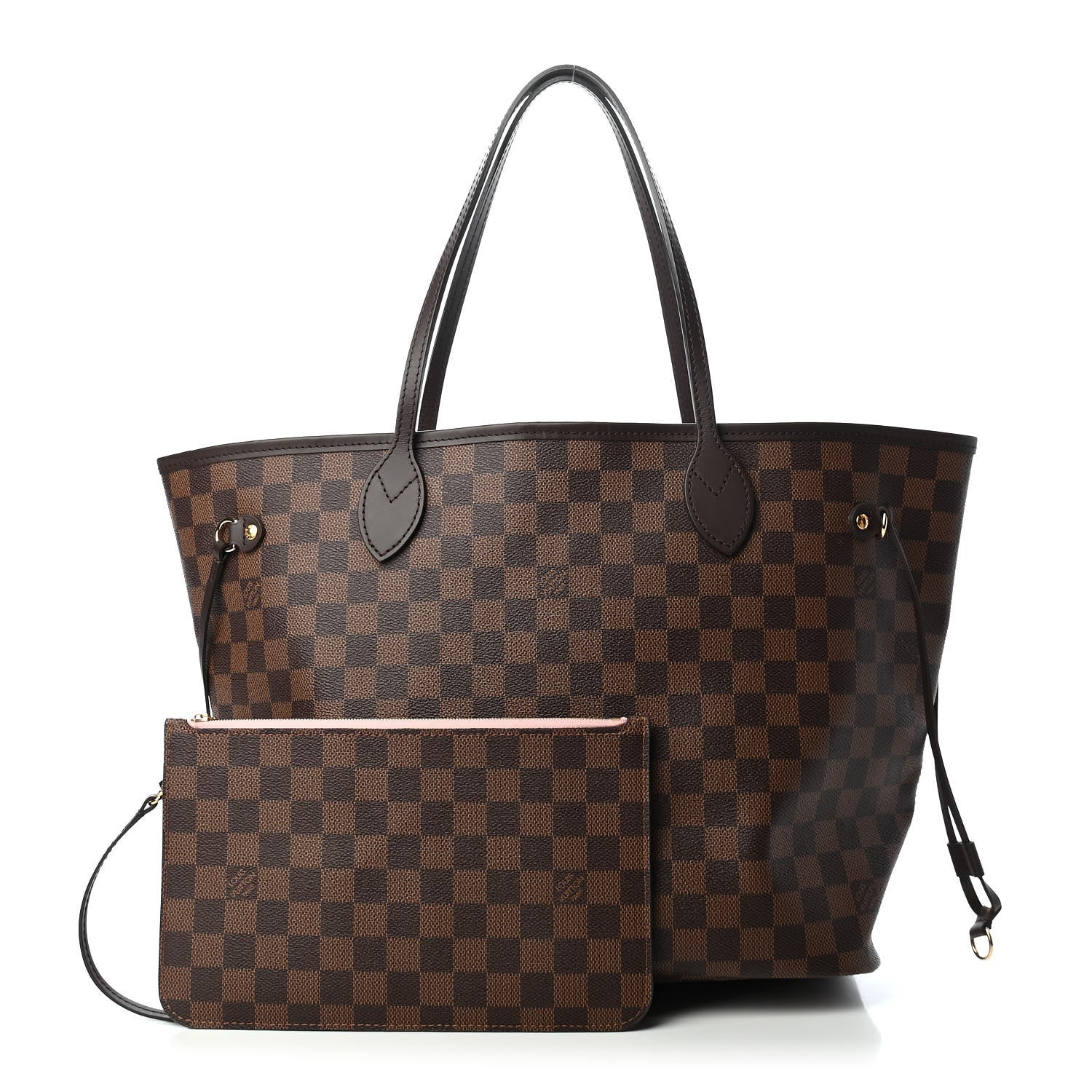 Louis Vuitton Damier Ebene Neo Neverfull MM Rose Ballerine 1 of 11