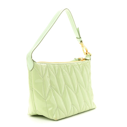 Miu Miu Patent Quilted Mini Spirit Ciré Bag Aqua 3 of 12