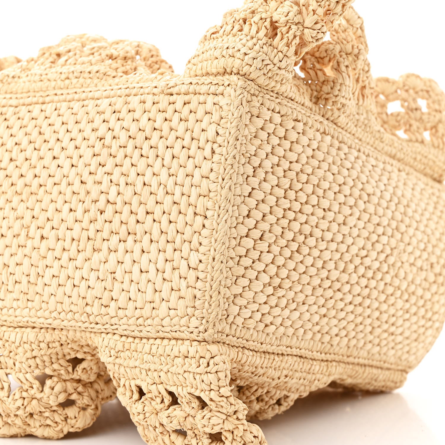 Loewe Raffia Calfskin Paula's Ibiza Balloon Ruffles Bucket Bag Natural Black 9 of 9