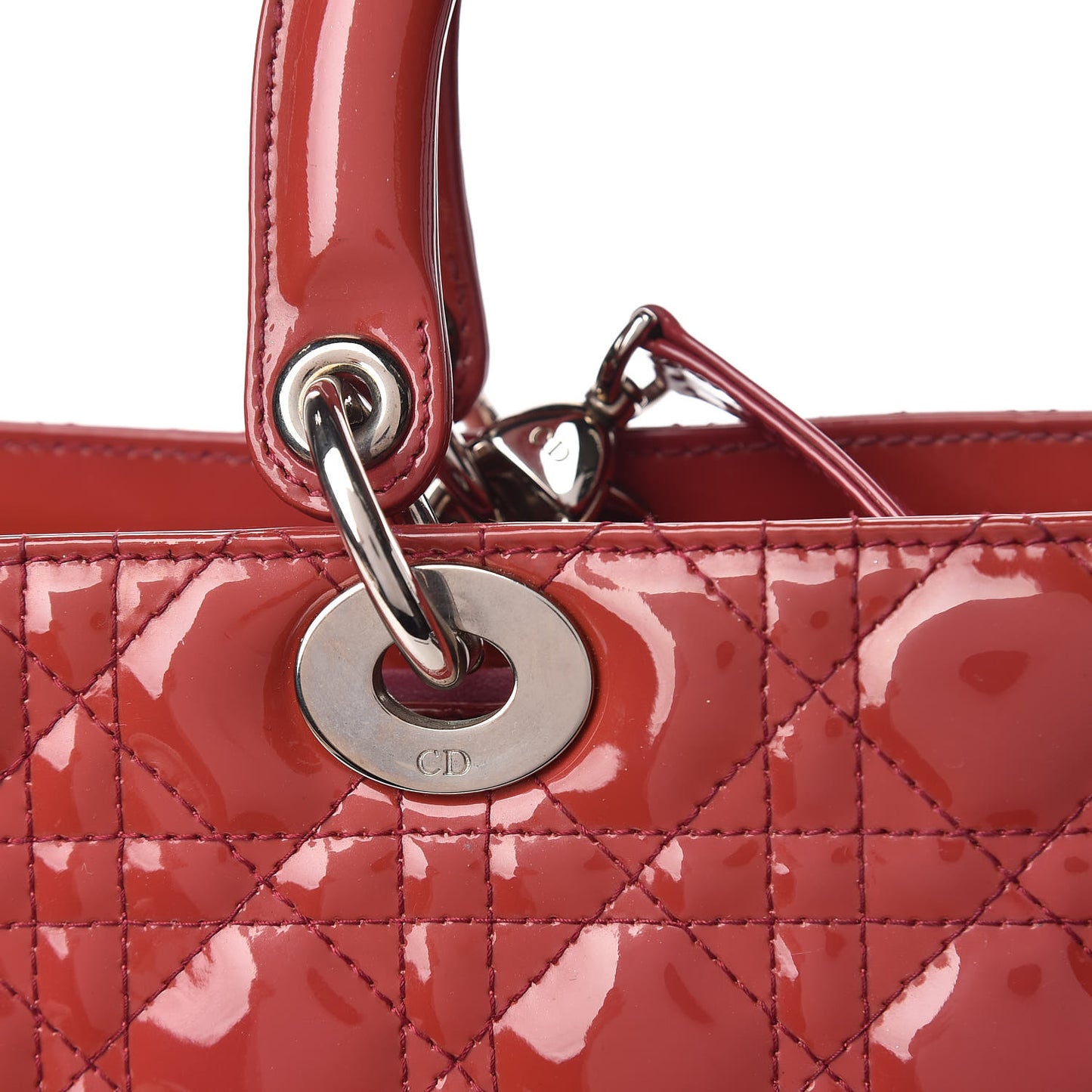 Patent Cannage Large Lady Dior Pink