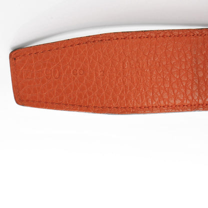 Hermes Box Togo 32mm H Belt 90 Chocolate Orange 13 of 17
