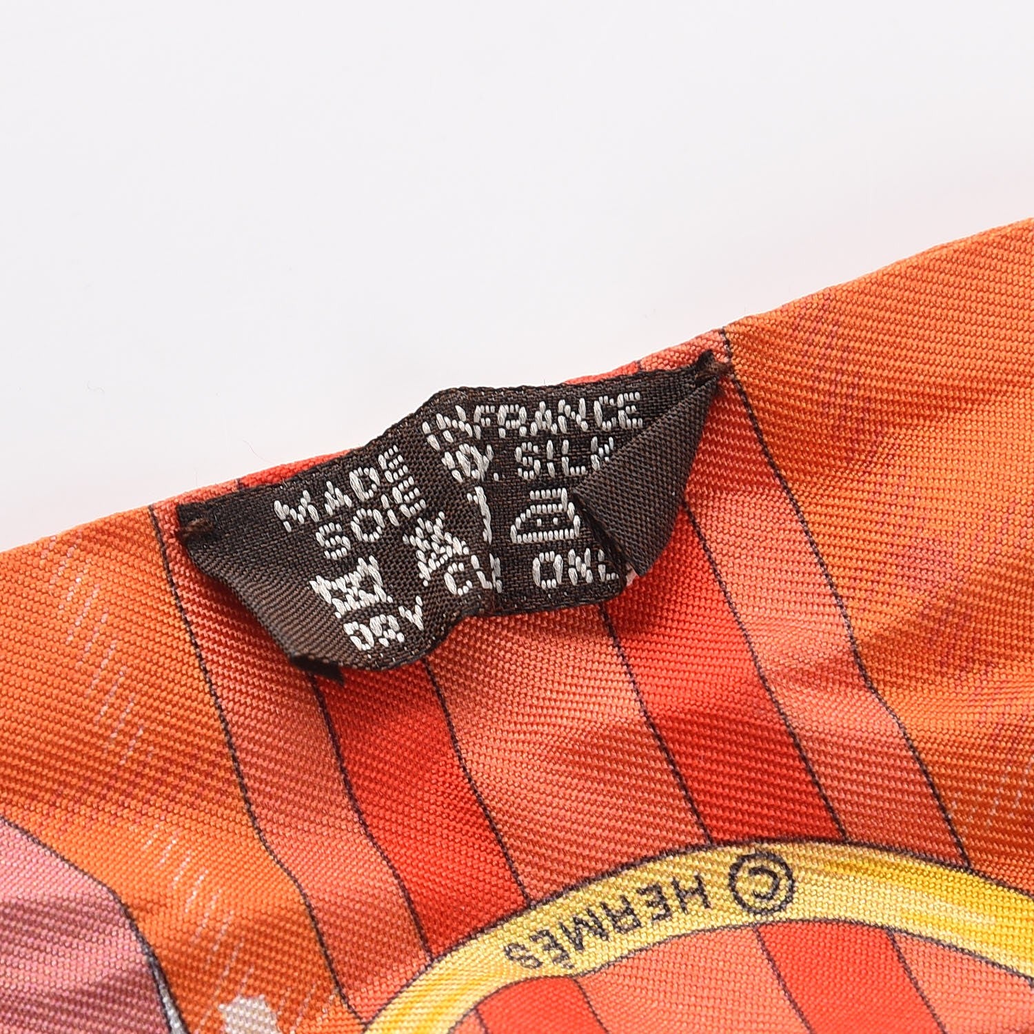 Hermes Silk Tatersale Twilly Rouge Orange Jaune D'Or 4 of 8