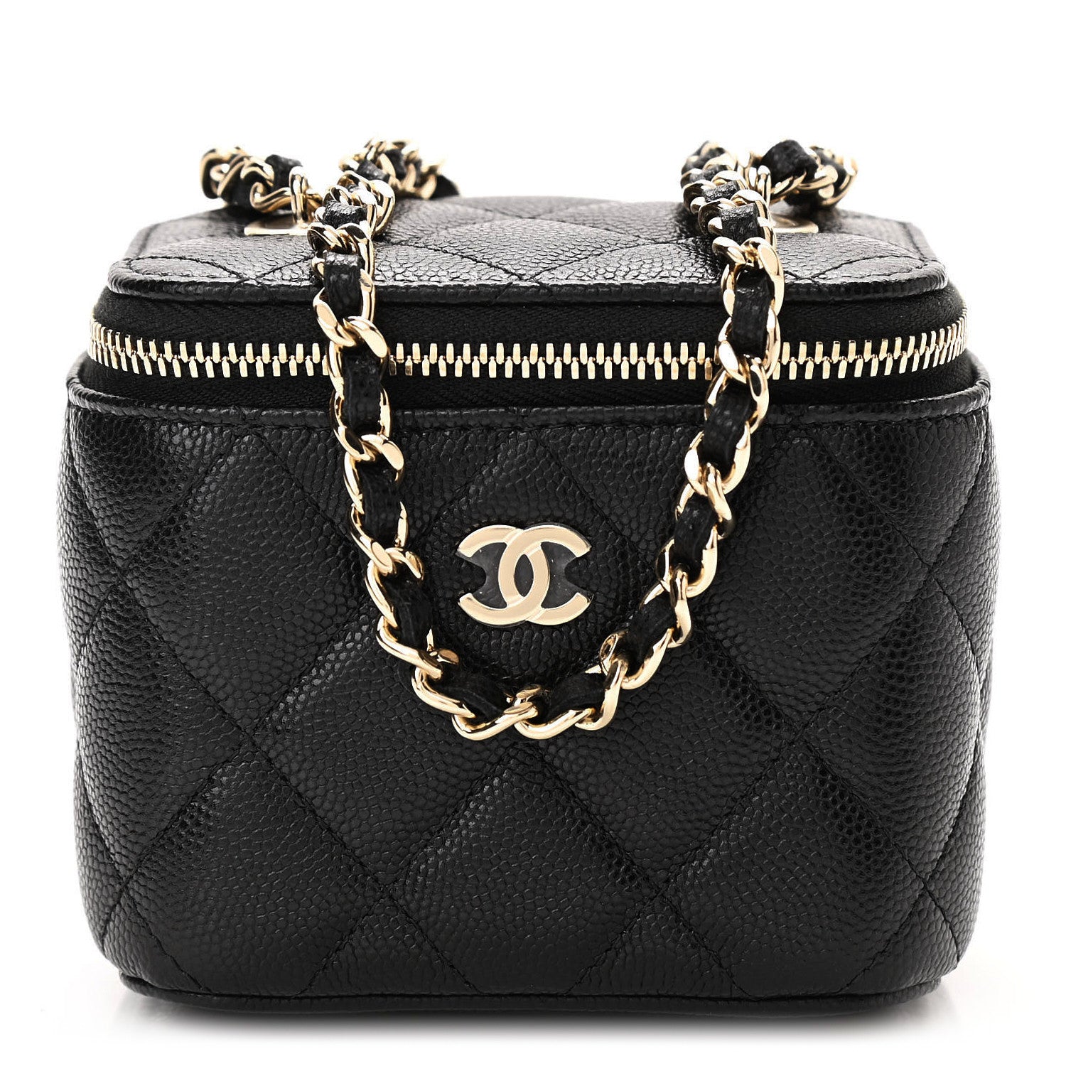 Chanel Caviar Quilted Mini Vanity Case With Chain Black 1 of 12