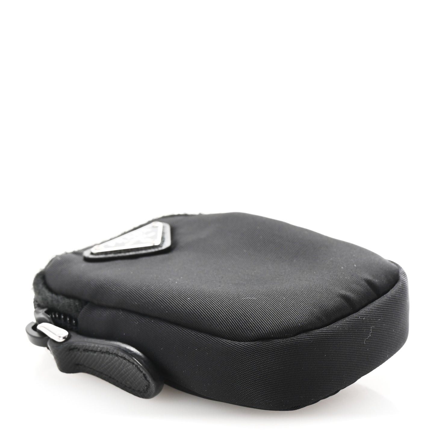 Re-Nylon Pocket Triangle Padded Mini Key Chain Pouch Black