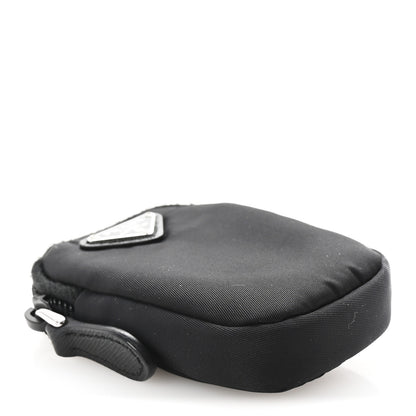 Prada Re-Nylon Pocket Triangle Padded Mini Key Chain Pouch Black 4 of 6