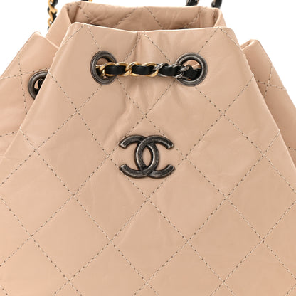 Chanel Aged Calfskin Quilted Small Gabrielle Backpack Beige Black 8 of 13