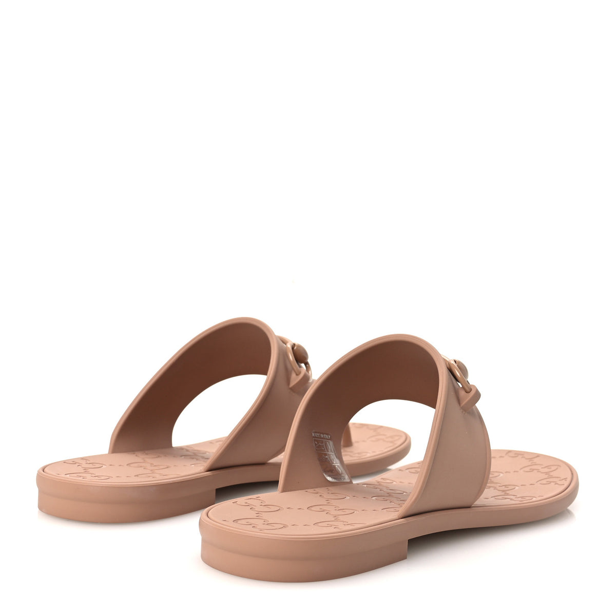 Rubber Womens Horsebit Thong Sandals 41 Vintage Camel