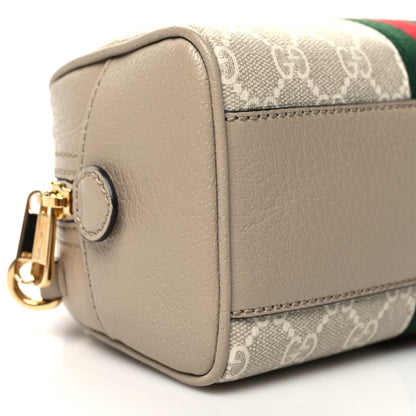 Gucci GG Supreme Monogram Textured Dollar Calfskin Web Mini Ophidia Top Handle Bowler Bag Beige Mystic White Oatmeal 10 of 11
