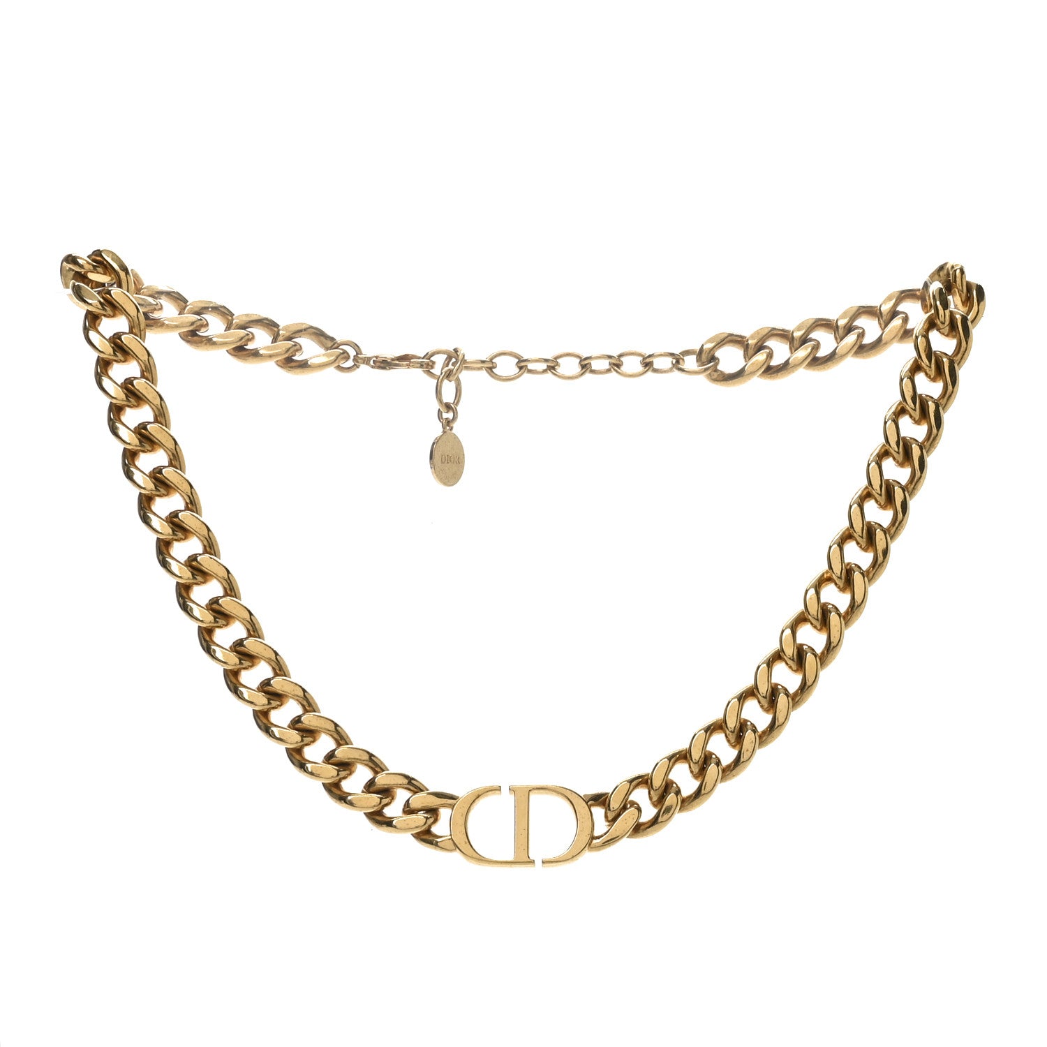 Christian Dior Metal Choker Necklace Gold 2 of 10