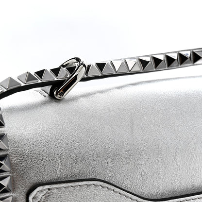Valentino Garavani Metallic Calfskin Small Rockstud No Limit Shoulder Bag Silver 12 of 12